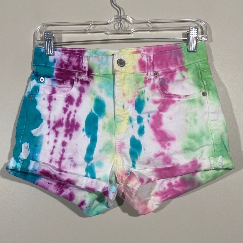 Garage High Waist Retro Tie Dye shorts